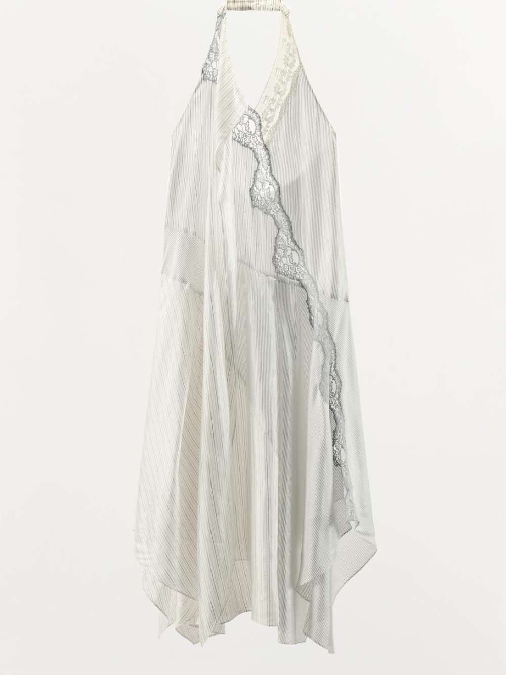 Zara White Halter Lace-Trim Maxi Dress - Picture 7 of 9